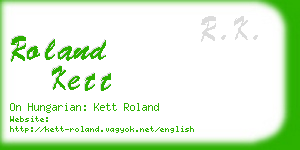 roland kett business card